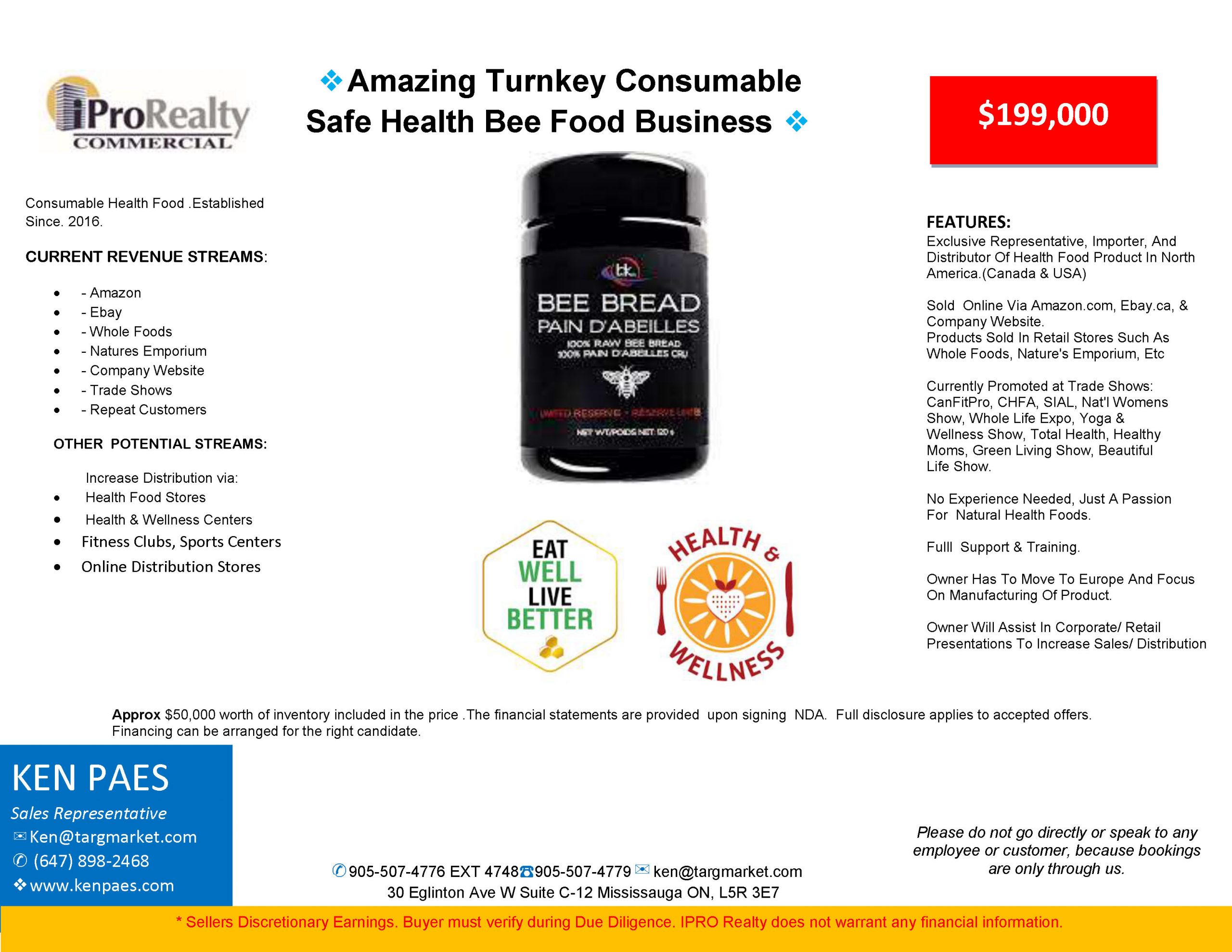 Amazing Health Food Distribution Business For Sale Ken Paes Business Broker